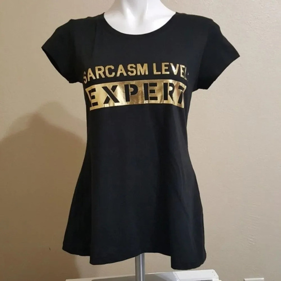 WOUND UP | NWOT Sarcasm Level Expert Black Size Juniors Large - Picture 2 of 5